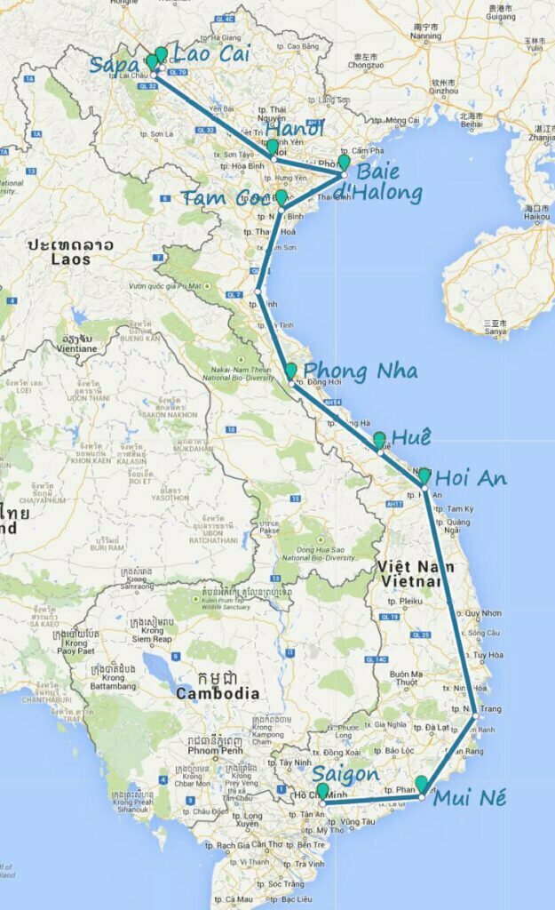 Itinéraire Vietnam 1 mois